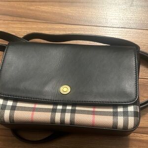 Black and Plaid Crossbody Bag